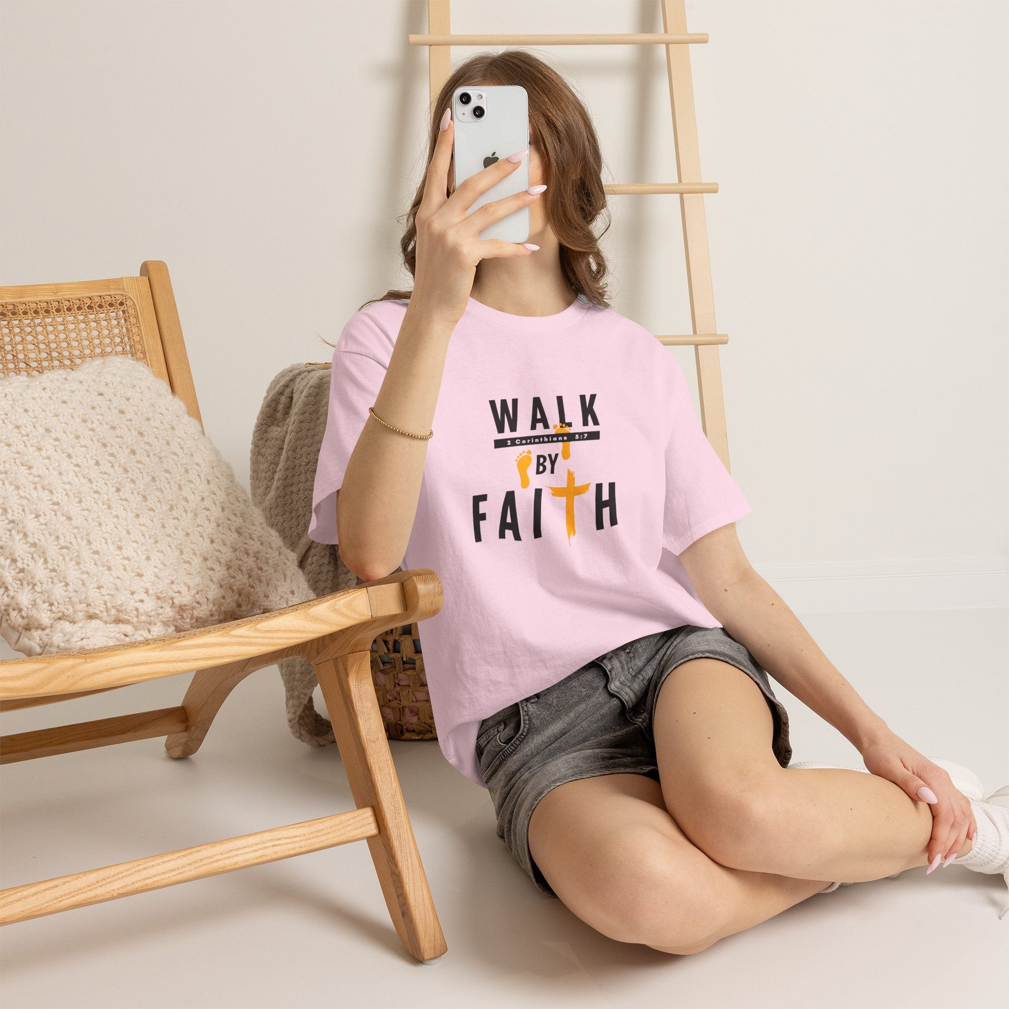 By Faith T-Shirt — Christian Walk By Faith Cross Tee