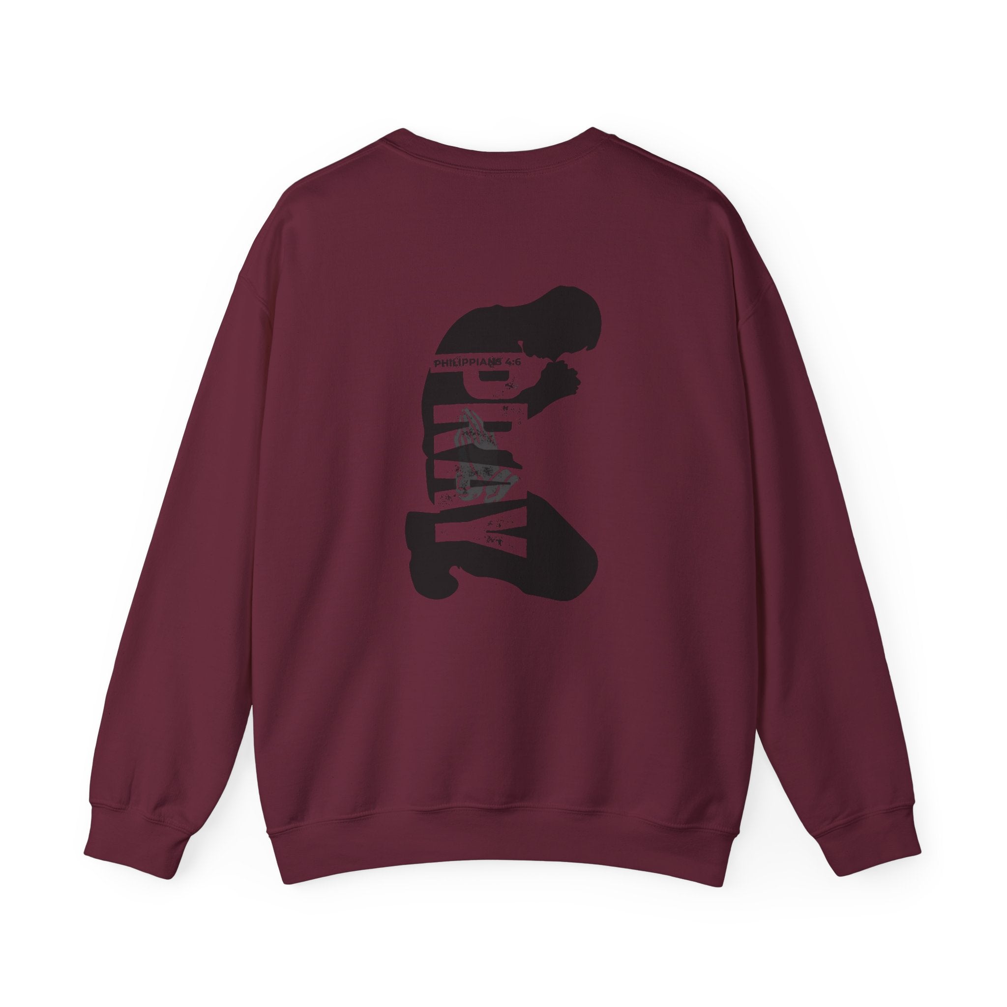 Prayer Graphic Sweatshirt — “Pray More, Panic Less” Crewneck
