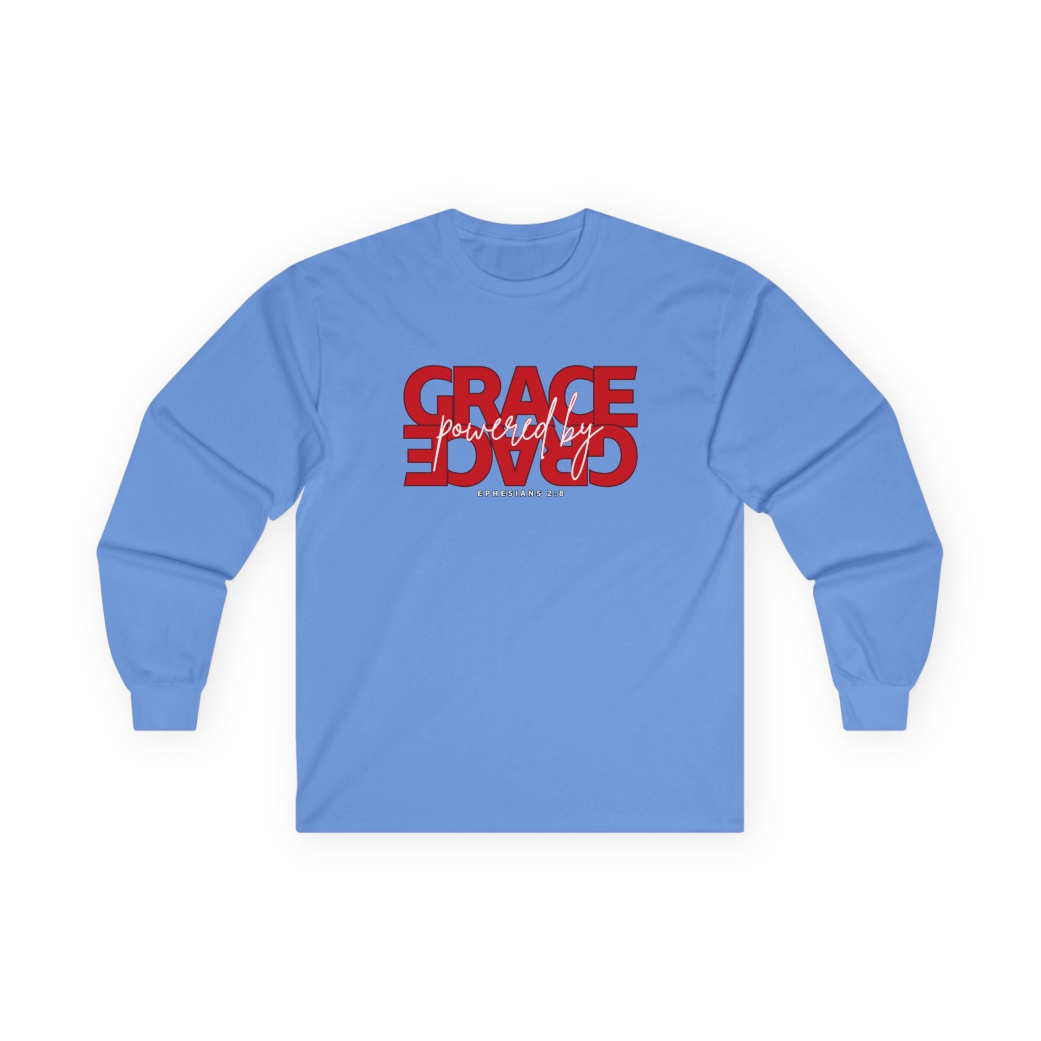 By Grace Long Sleeve Tee — Inspirational Christian Graphic Shirt