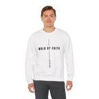 Christian Crewneck Sweatshirt "Walk By Faith" Pullover, 2 Corinthians 5:7 Apparel, Minimalist Faith Graphic Sweatshirt