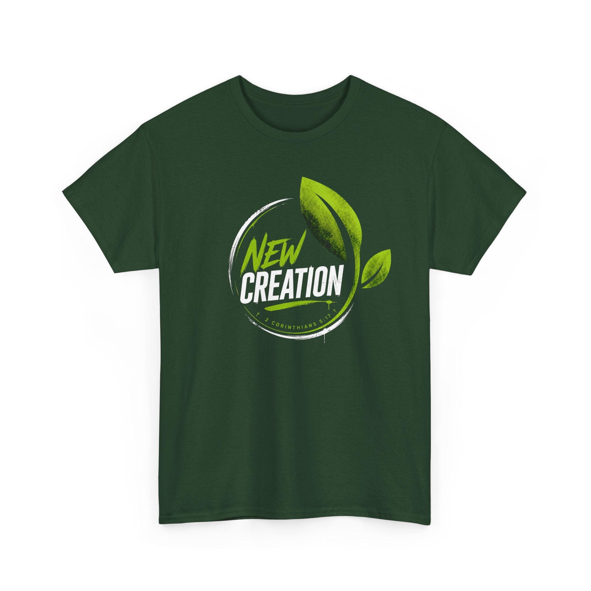 New Creation T-Shirt — Green Leaf Faith Tee
