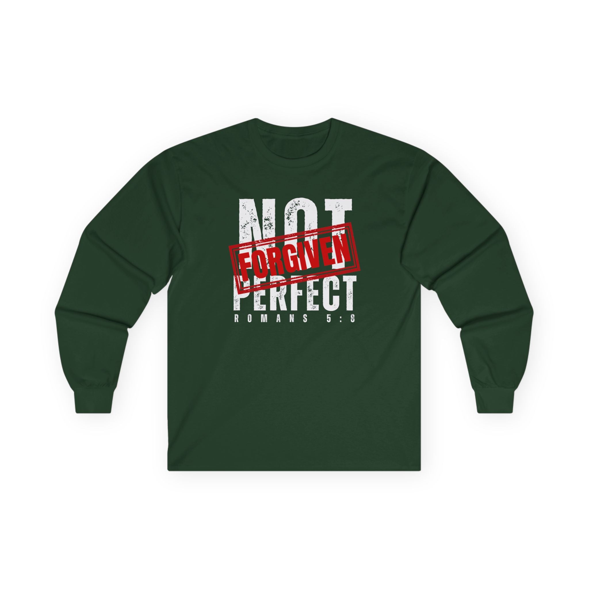 Not Perfect But Forgiven Long Sleeve Tee — Christian Faith Graphic Shirt