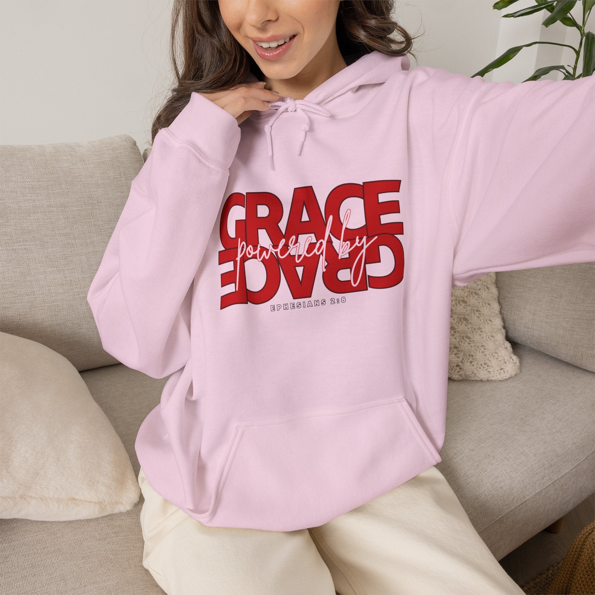 Grace Reversed Hoodie — Faith-Inspired Graphic Sweatshirt