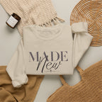 Minimalist Crewneck Sweatshirt "Made New" Pullover, Inspirational Christian Clothing, Aesthetic Daily Reminder Sweatshirt