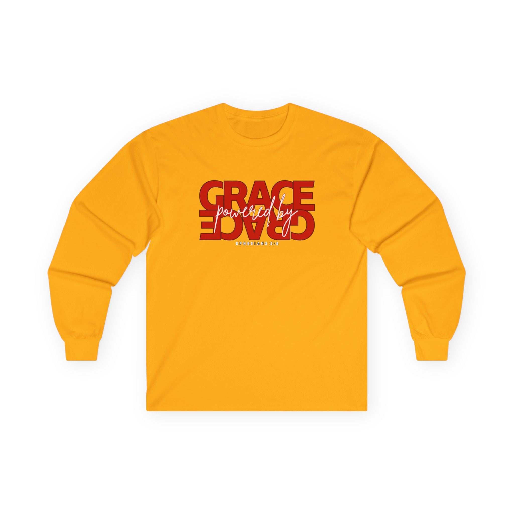 By Grace Long Sleeve Tee — Inspirational Christian Graphic Shirt