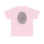 Fingerprint Graphic Tee — Minimalist Identity T‑Shirt