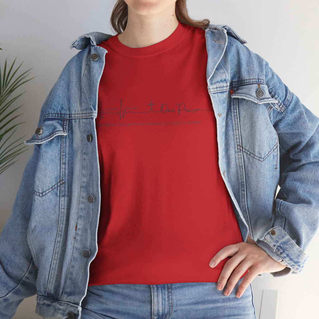 Faith Heartbeat T‑Shirt — I Surrender Script Christian Tee