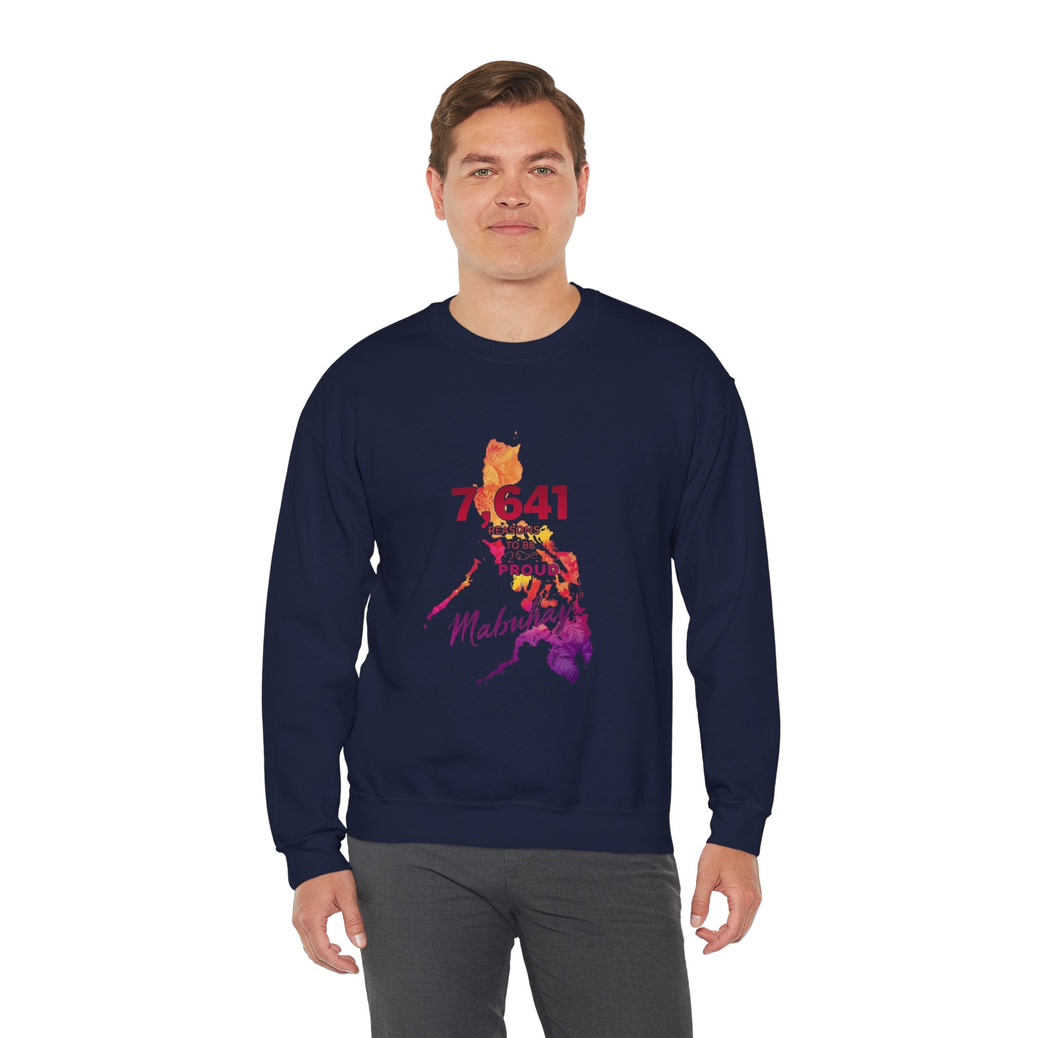 Philippines Map Sweatshirt - '7,641 Proud Pinoy' Colorful Vintage Crewneck