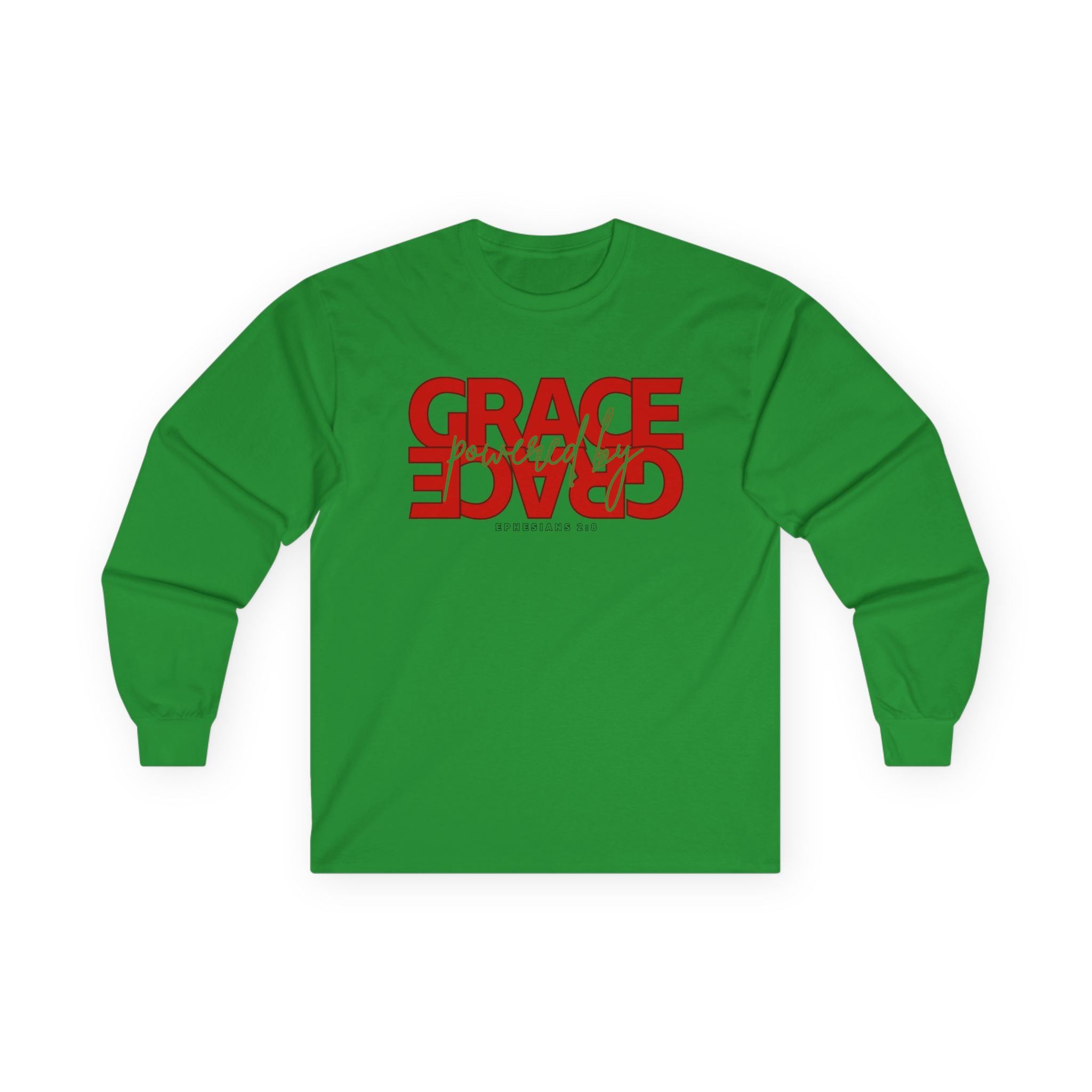 By Grace Long Sleeve Tee — Inspirational Christian Graphic Shirt