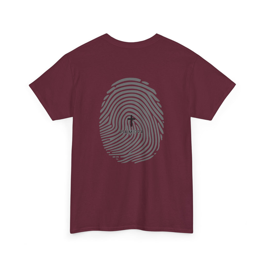 Fingerprint Graphic Tee — Minimalist Identity T‑Shirt