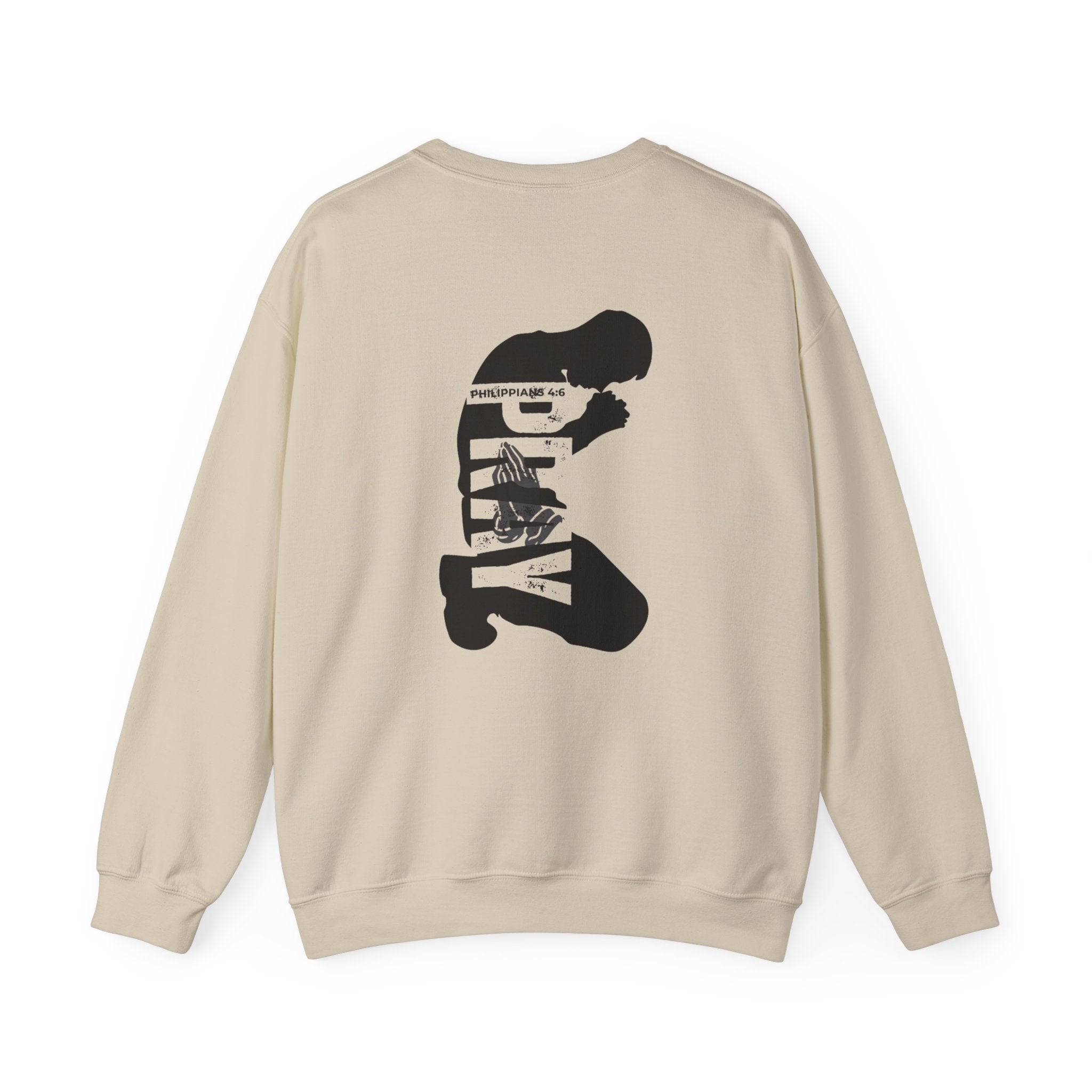 Prayer Graphic Sweatshirt — “Pray More, Panic Less” Crewneck