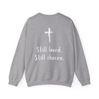 Christian Crewneck Sweatshirt — "Not Perfect, Forgiven" (Romans 5:8)
