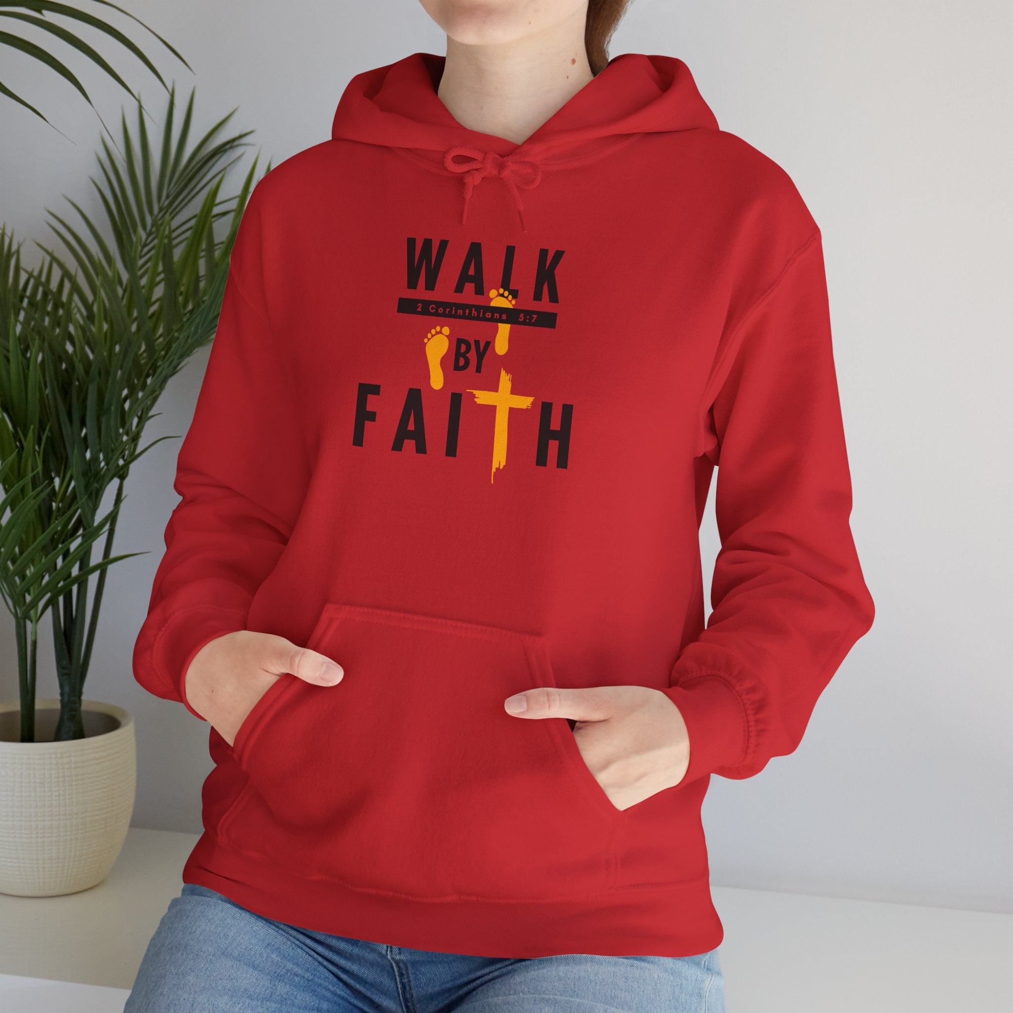 Walk By Faith Hoodie — Christian Inspirational Cross Sweatshirt