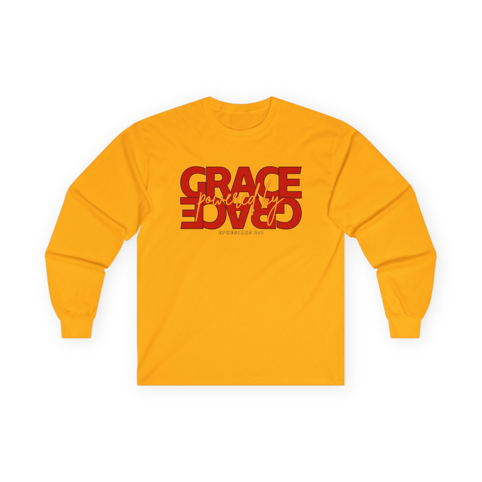 By Grace Long Sleeve Tee — Inspirational Christian Graphic Shirt