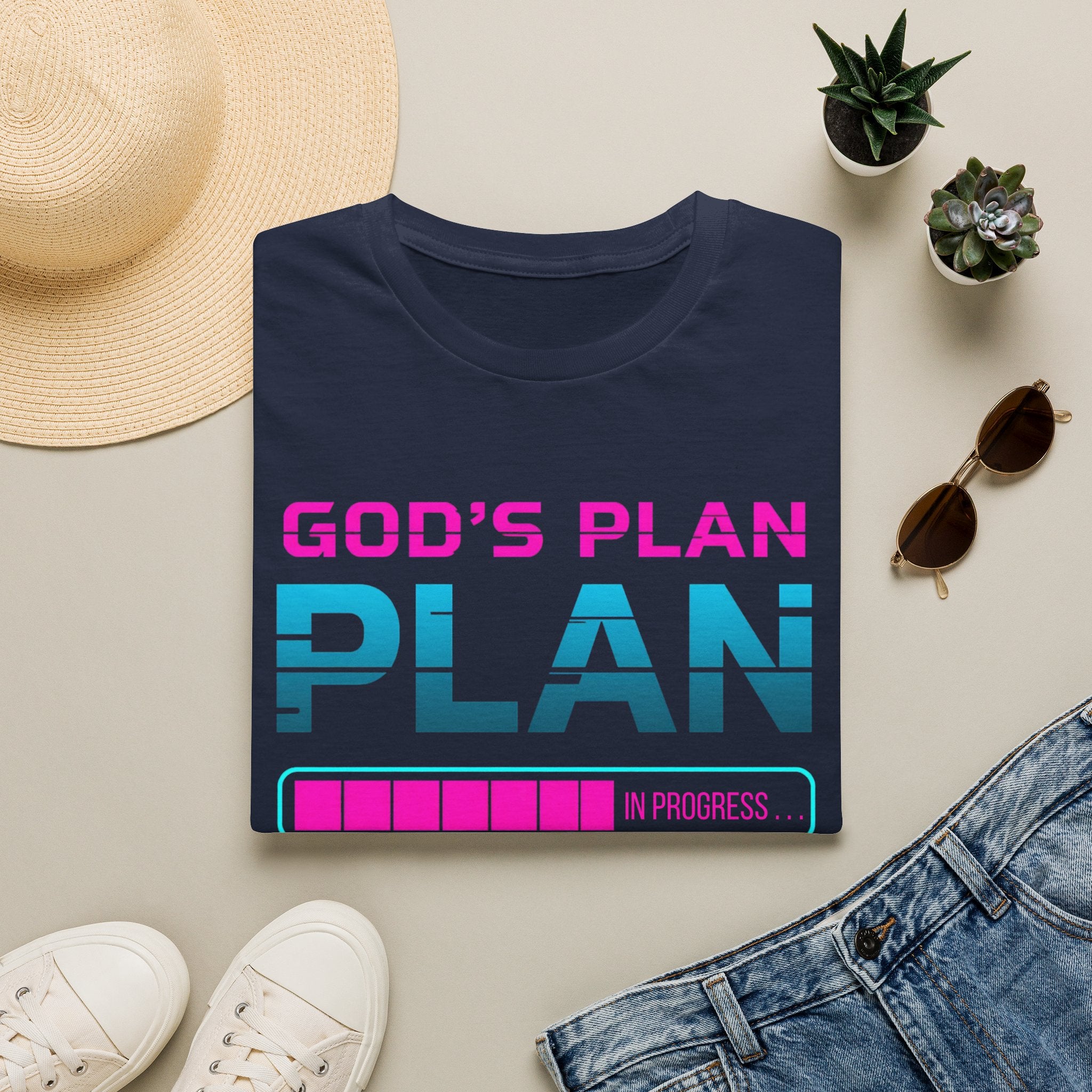 God's Plan 'In Progress' T-Shirt — Christian Faith Graphic Tee