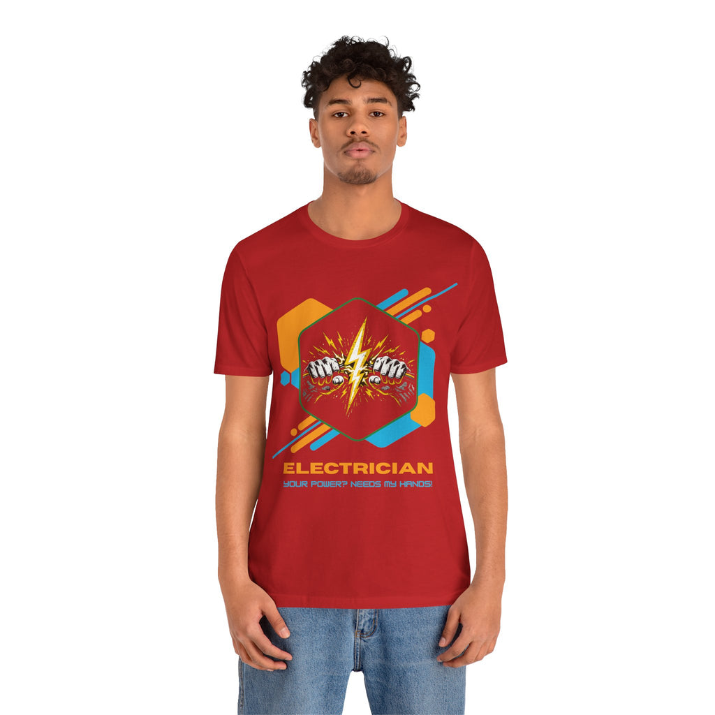 Electrician T‑Shirt - Skilled Hands Lightning Crew Tee