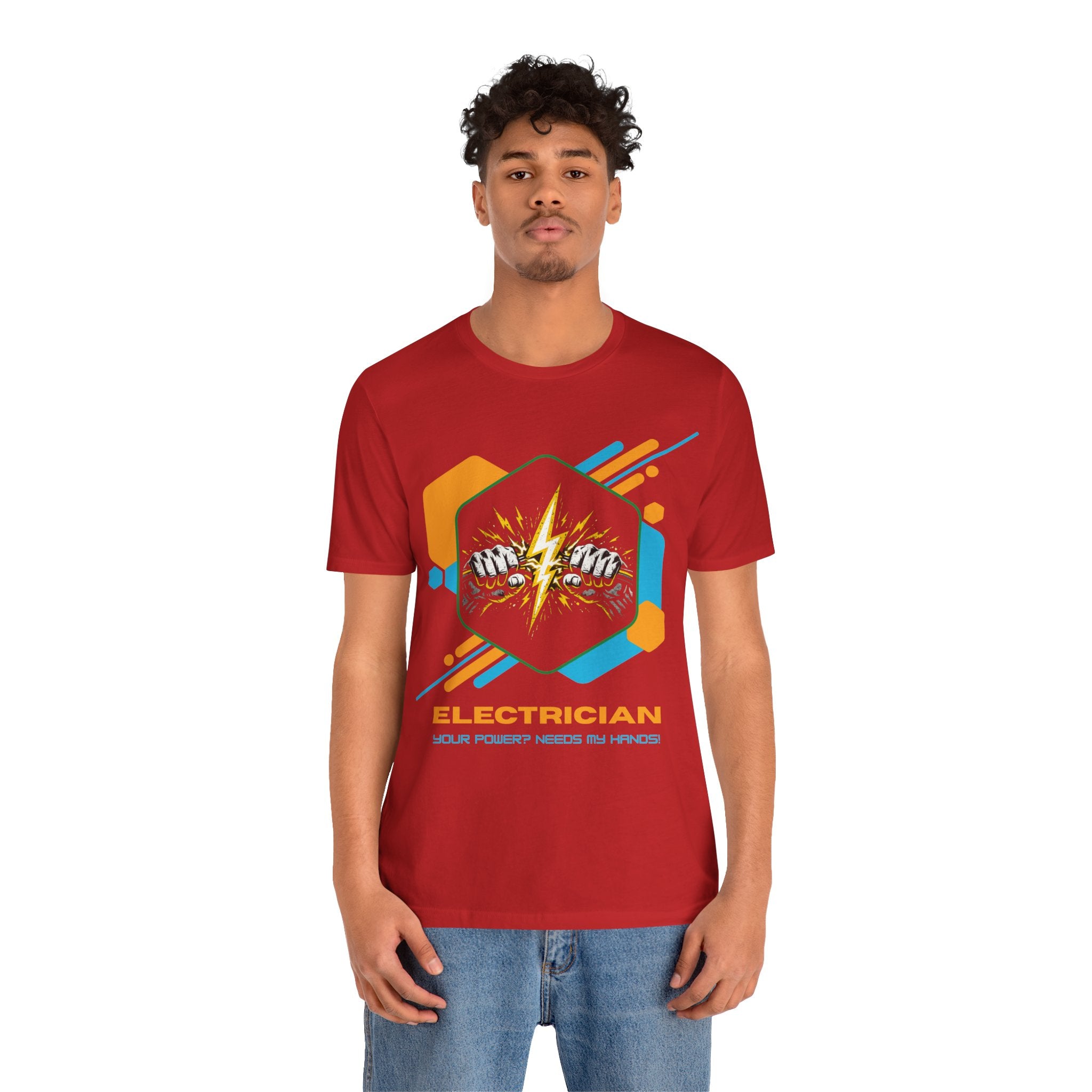 Electrician T‑Shirt - Skilled Hands Lightning Crew Tee