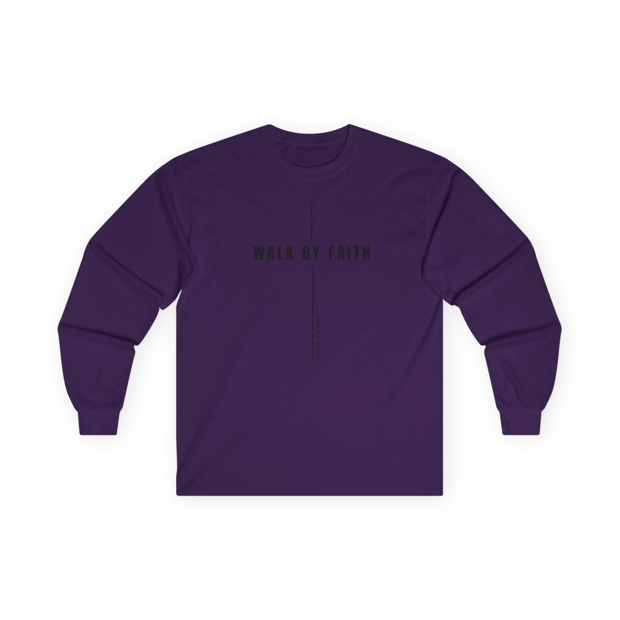 Walk By Faith Long Sleeve Tee — Minimal Christian Inspirational Shirt