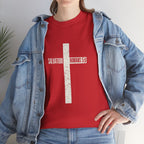 Christian Cross T-Shirt — "Salvation Romans 5:8" Faith Tee