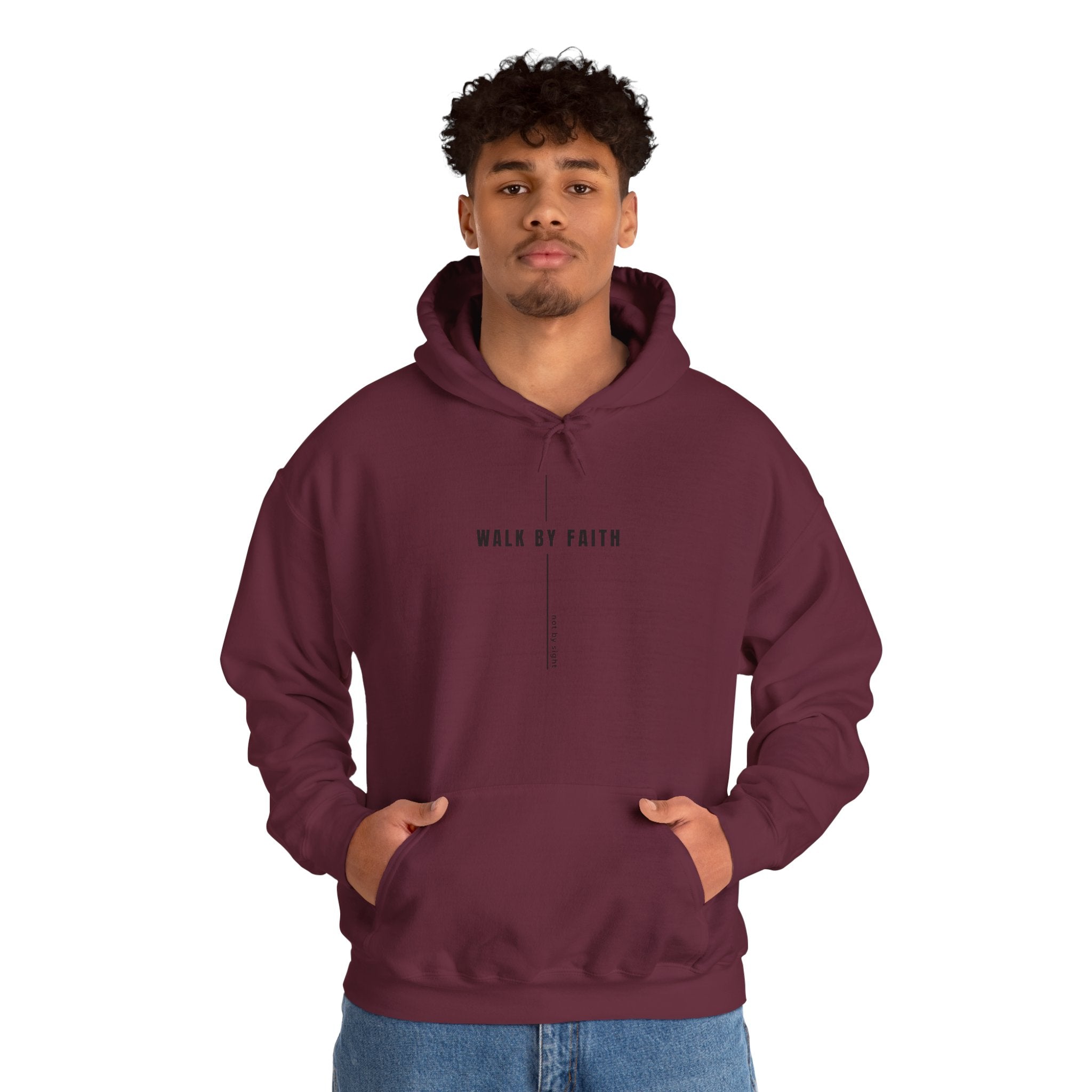 Walk By Faith Hoodie — Minimal Christian Inspirational Sweatshirt