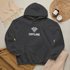 Christian Hoodie "Offline" Wi-Fi Symbol Pullover, Go Into Your Room Quote Back Print, Faith Streetwear Sweatshirt