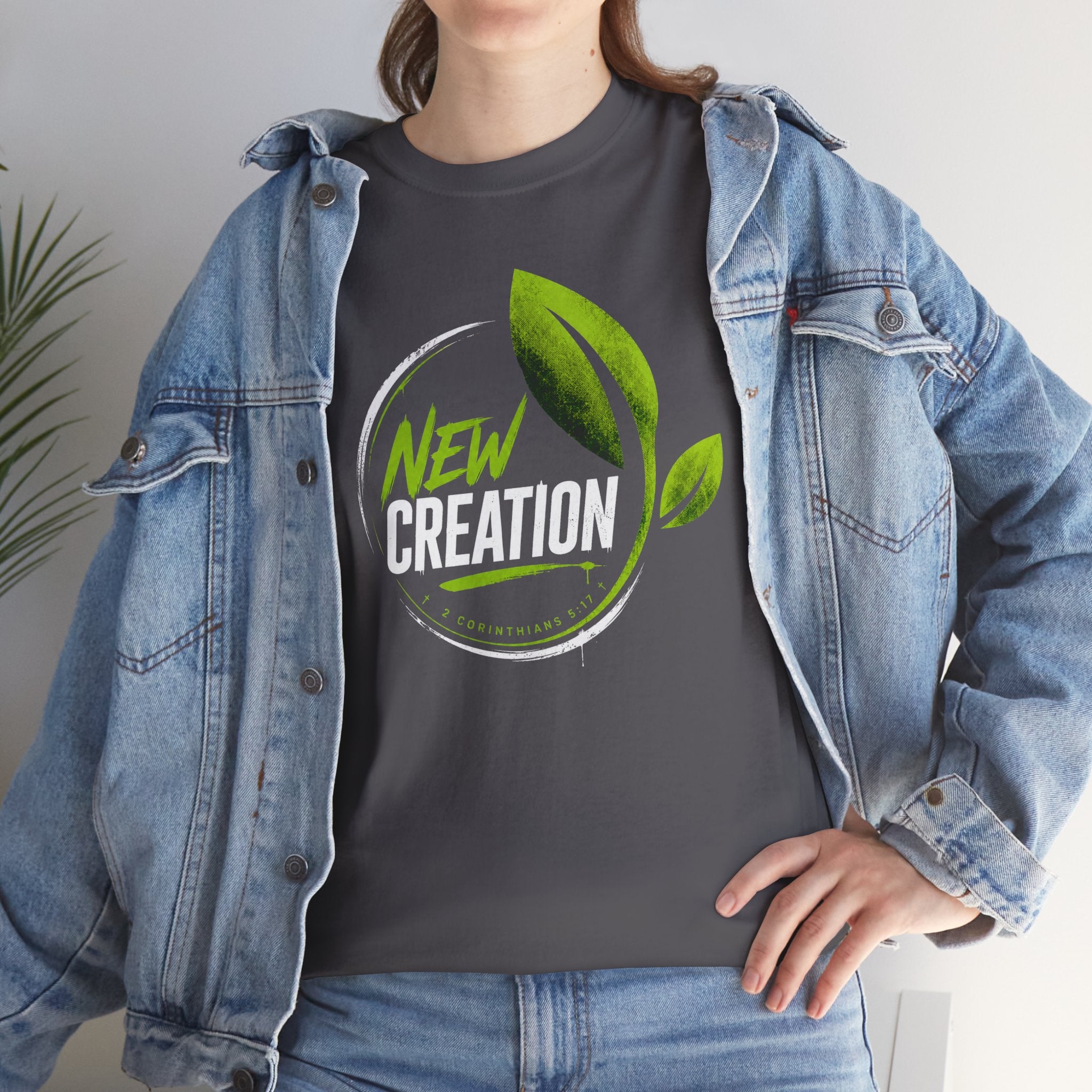 New Creation T-Shirt — Green Leaf Faith Tee