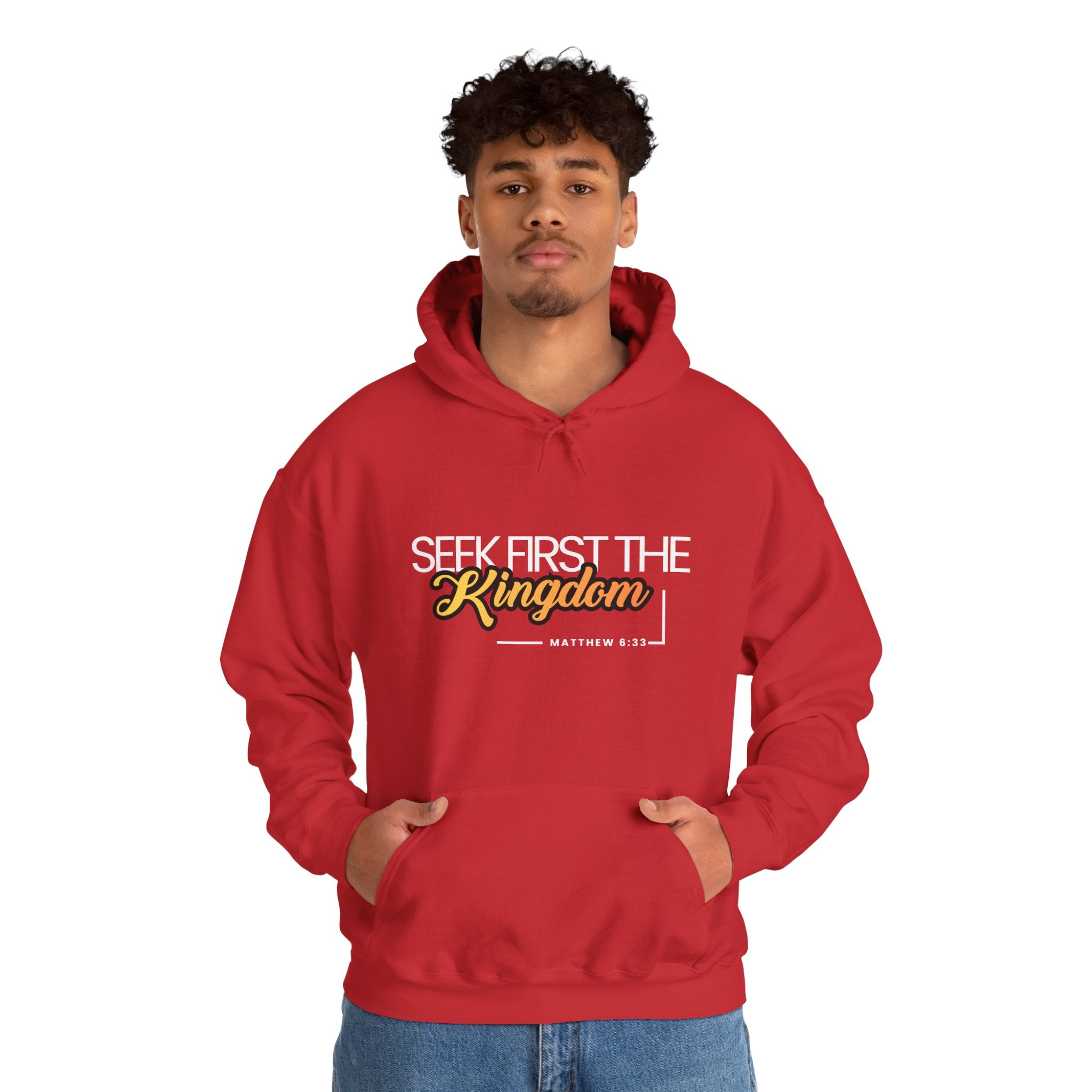 Seek First the Kingdom Hoodie - Christian Faith Scripture Sweatshirt (Matthew 6:33)