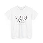 T-Shirt — "Made New" Minimalist Christian Faith Tee