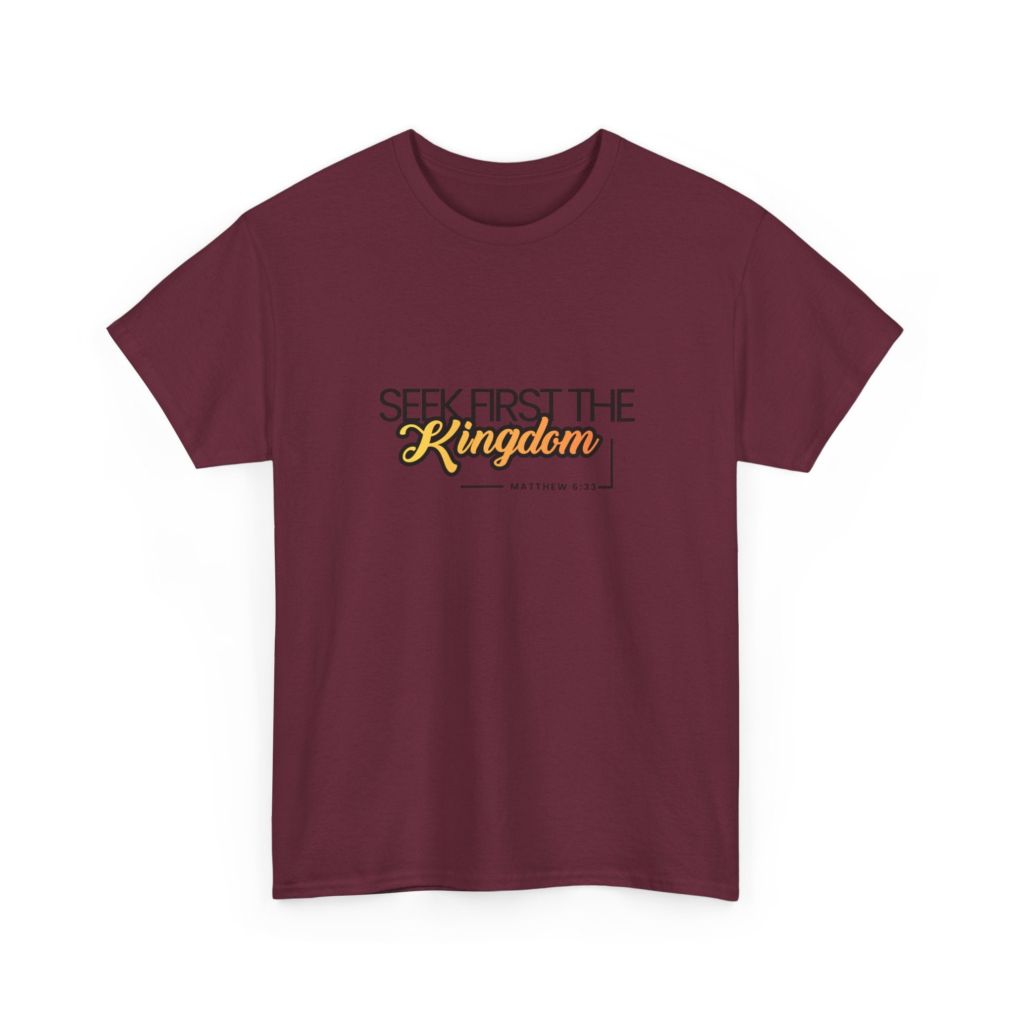 Seek First the Kingdom Tee — Christian Faith Graphic T-Shirt (Matthew 6:33)