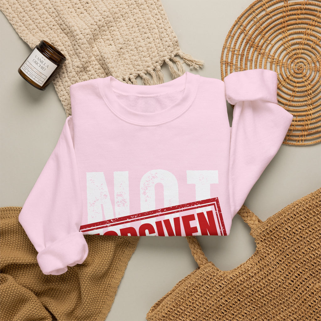 Christian Crewneck Sweatshirt — "Not Perfect, Forgiven" (Romans 5:8)