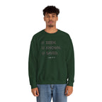 Christian Crewneck Sweatshirt "Seen Known Saved" Pullover, Gospel Faith Message Apparel, Inspirational Religious Sweatshirt