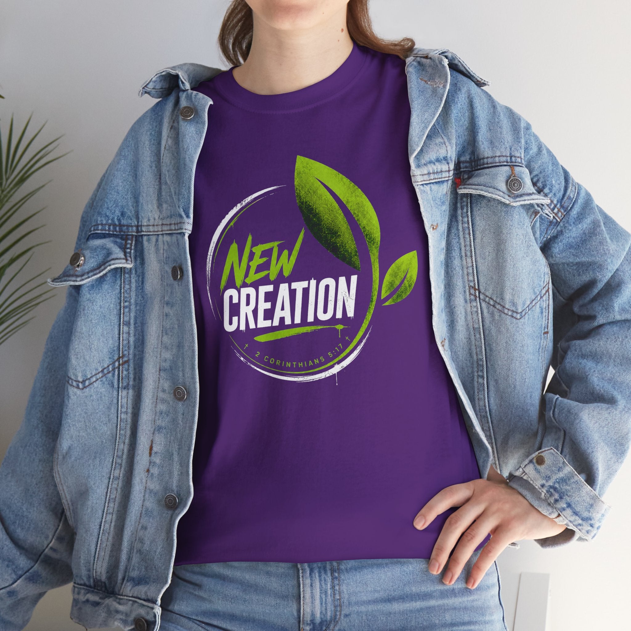 New Creation T-Shirt — Green Leaf Faith Tee