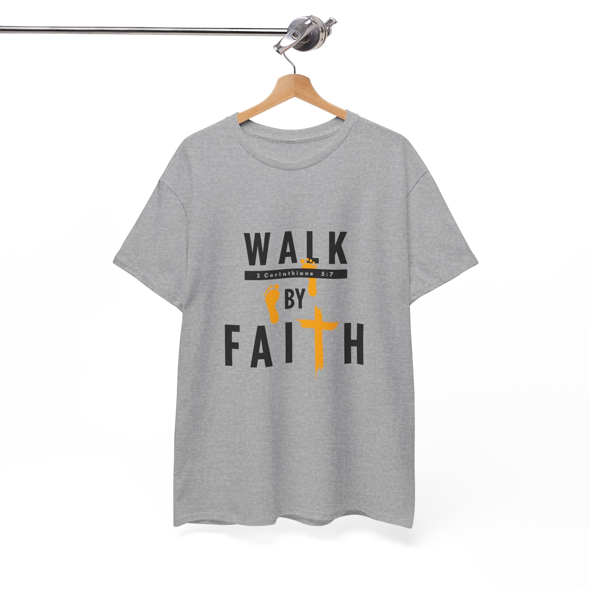 By Faith T-Shirt — Christian Walk By Faith Cross Tee