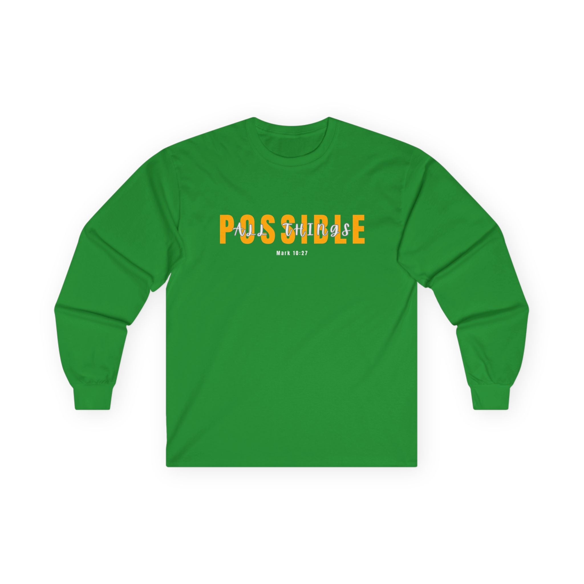 Possible Long Sleeve Christian Tee — 'POSSIBLE' Inspirational Graphic Shirt