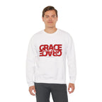 Christian Crewneck Sweatshirt "Grace" Reversed Pullover, Modern Minimalist Faith Apparel, Unique Graphic Scripture Sweater