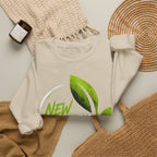 Christian Crewneck Sweatshirt "New Creation" Pullover, 2 Corinthians 5:17 Scripture Apparel, Green Leaf Graphic Sweatshirt