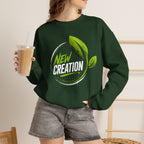 New Creation Sweatshirt – Christian Faith Green Leaf Crewneck