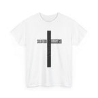 Christian Cross T-Shirt — "Salvation Romans 5:8" Faith Tee