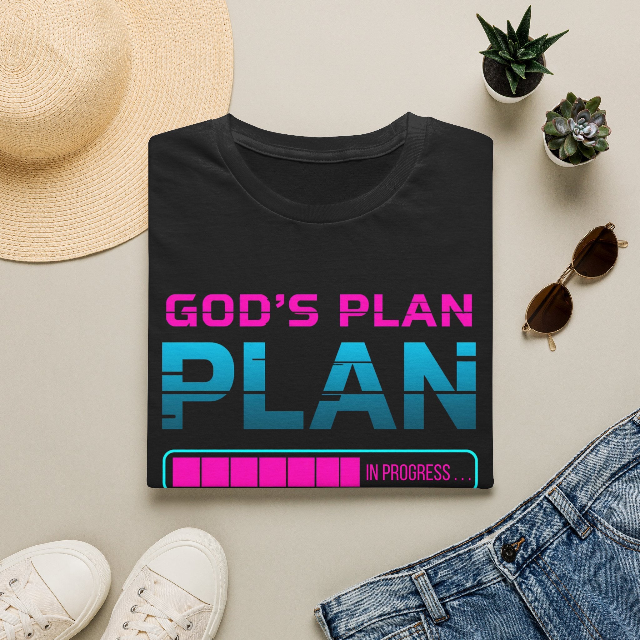 God's Plan 'In Progress' T-Shirt — Christian Faith Graphic Tee
