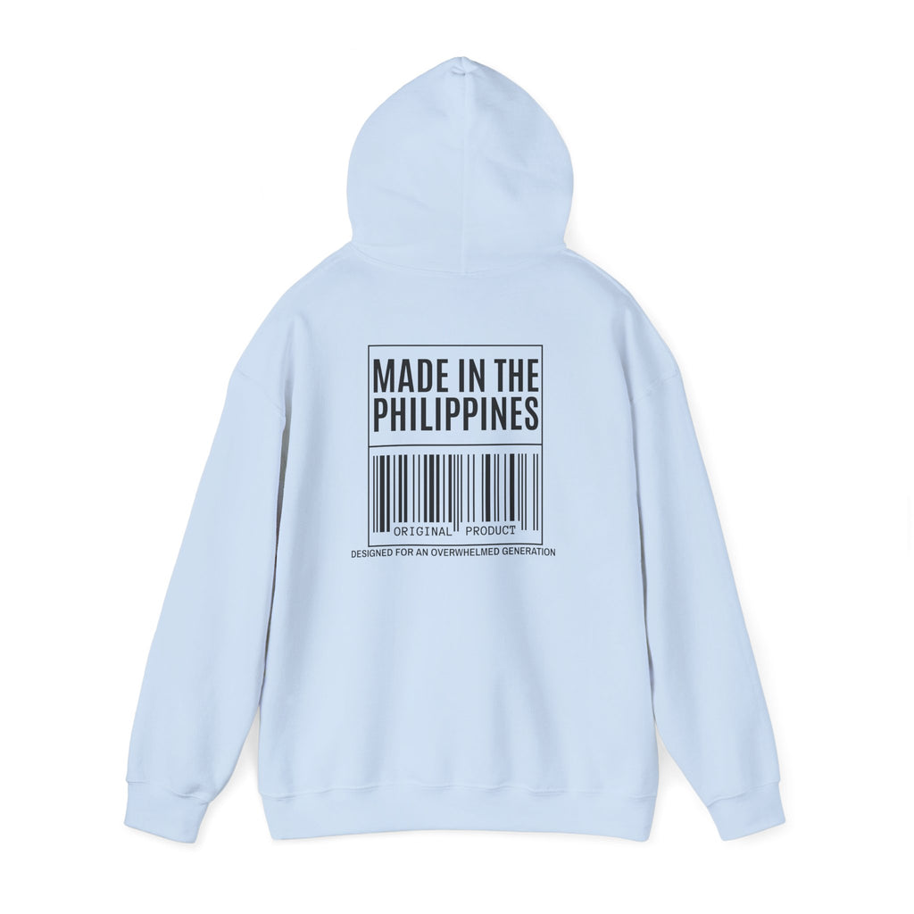 Made in the Philippines Hoodie — Barcode Graphic Back Print