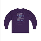 Offline Long Sleeve Christian Tee — ‘Go Into Your Room, Close the Door and Pray’ Graphic