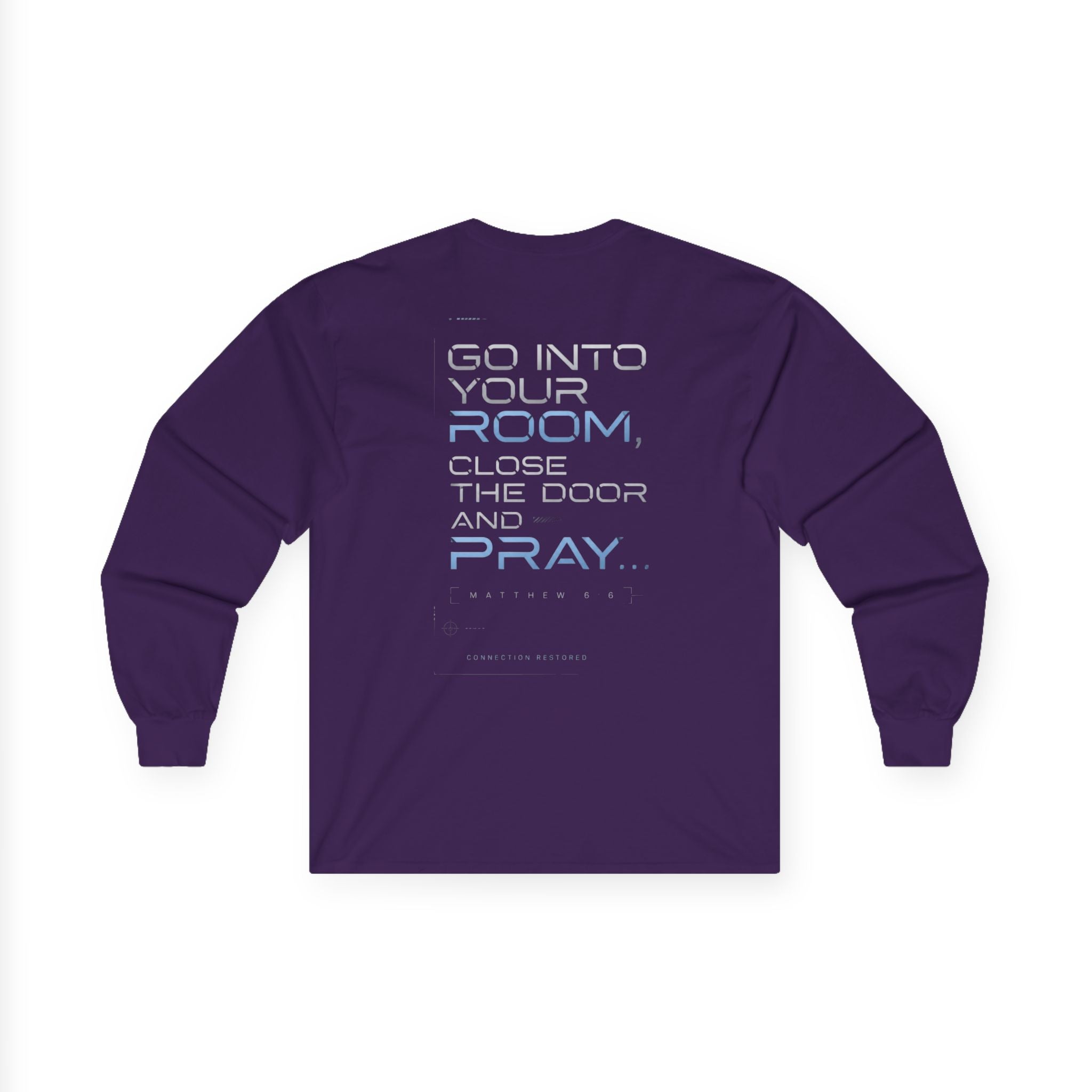 Offline Long Sleeve Christian Tee — ‘Go Into Your Room, Close the Door and Pray’ Graphic