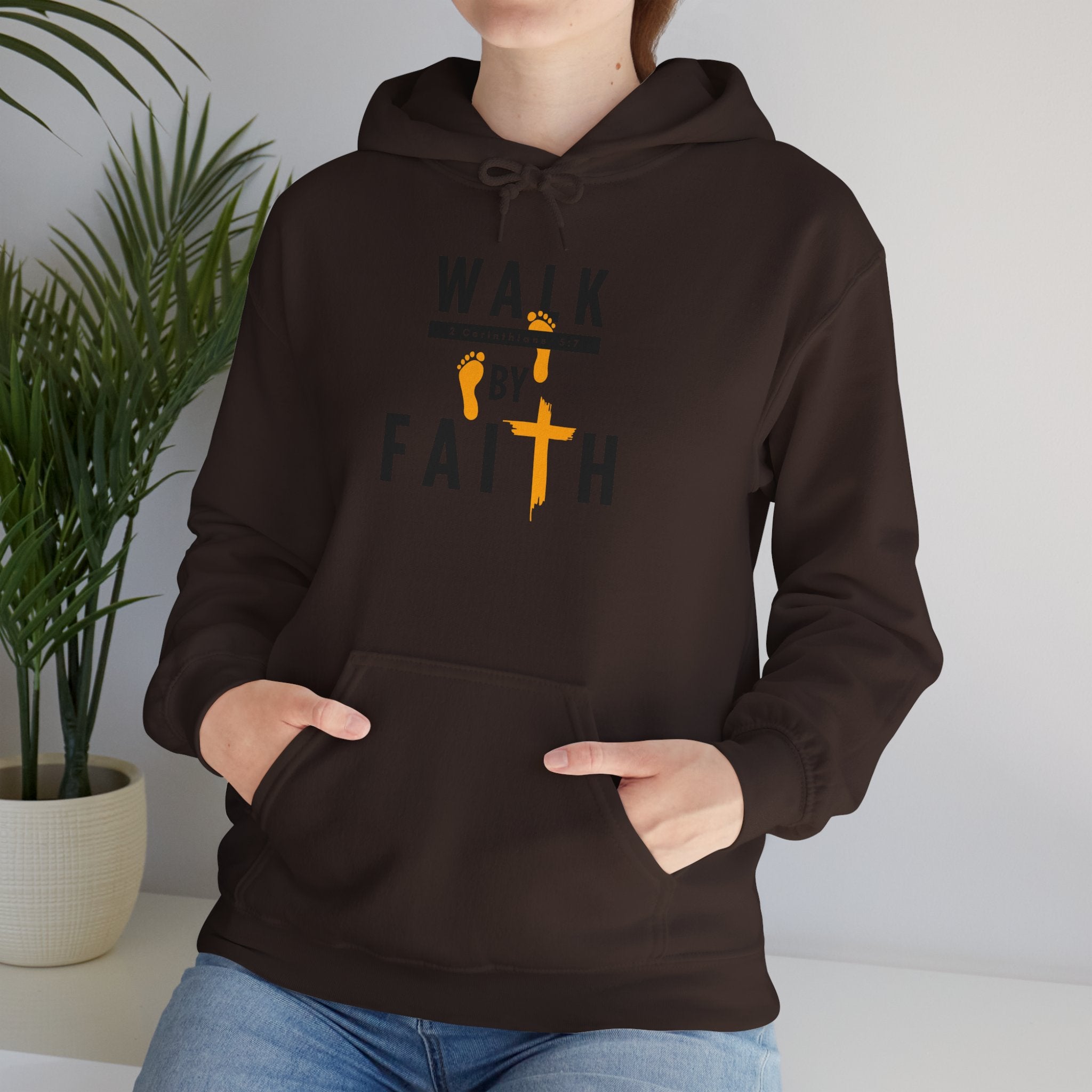 Walk By Faith Hoodie — Christian Inspirational Cross Sweatshirt