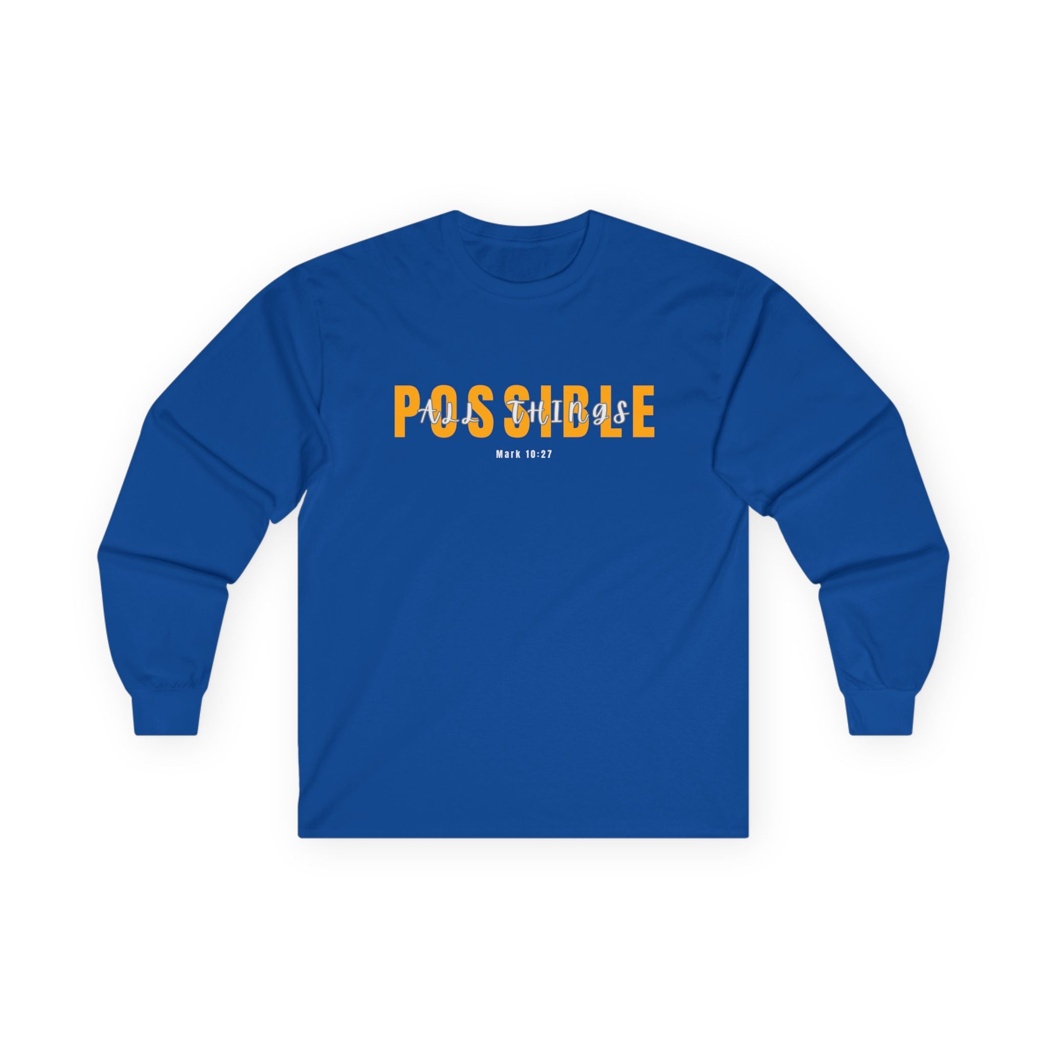 Possible Long Sleeve Christian Tee — 'POSSIBLE' Inspirational Graphic Shirt