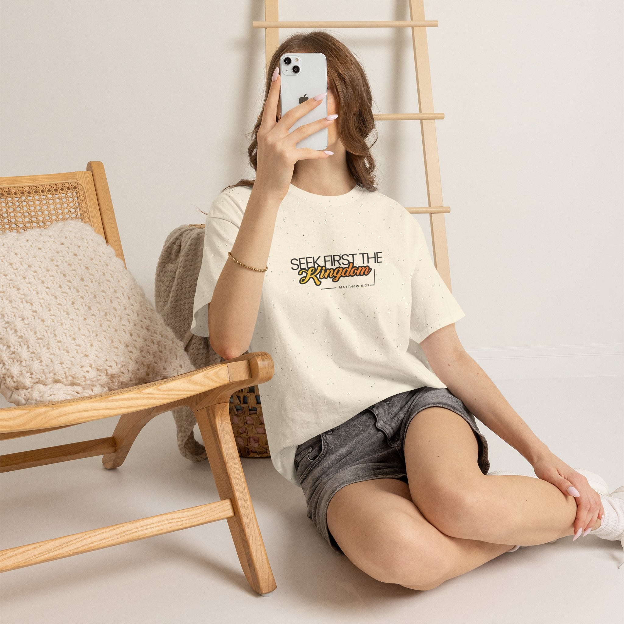 Seek First the Kingdom Tee — Christian Faith Graphic T-Shirt (Matthew 6:33)
