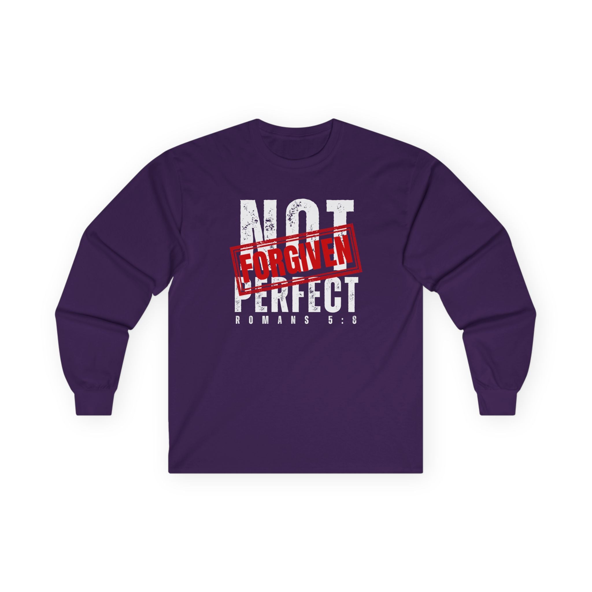 Not Perfect But Forgiven Long Sleeve Tee — Christian Faith Graphic Shirt
