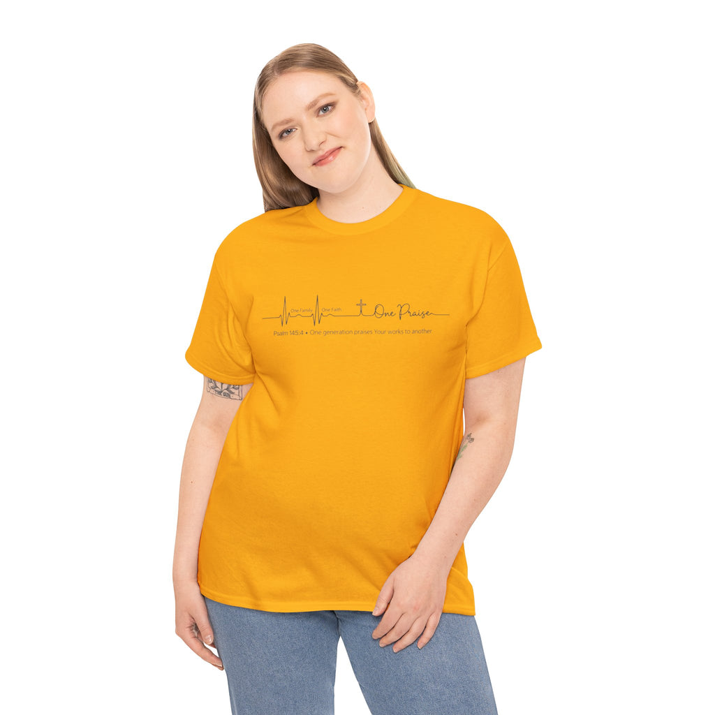 Faith Heartbeat T‑Shirt — I Surrender Script Christian Tee