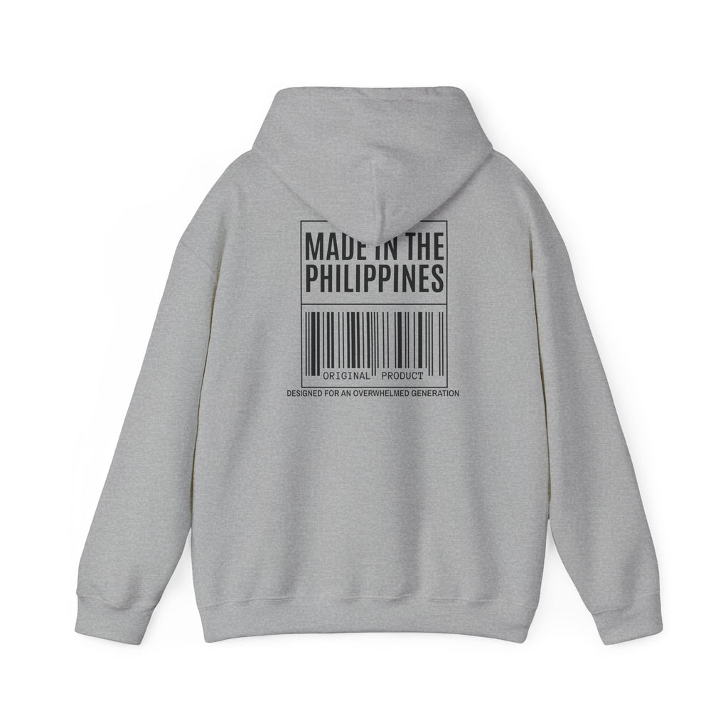 Made in the Philippines Hoodie — Barcode Graphic Back Print