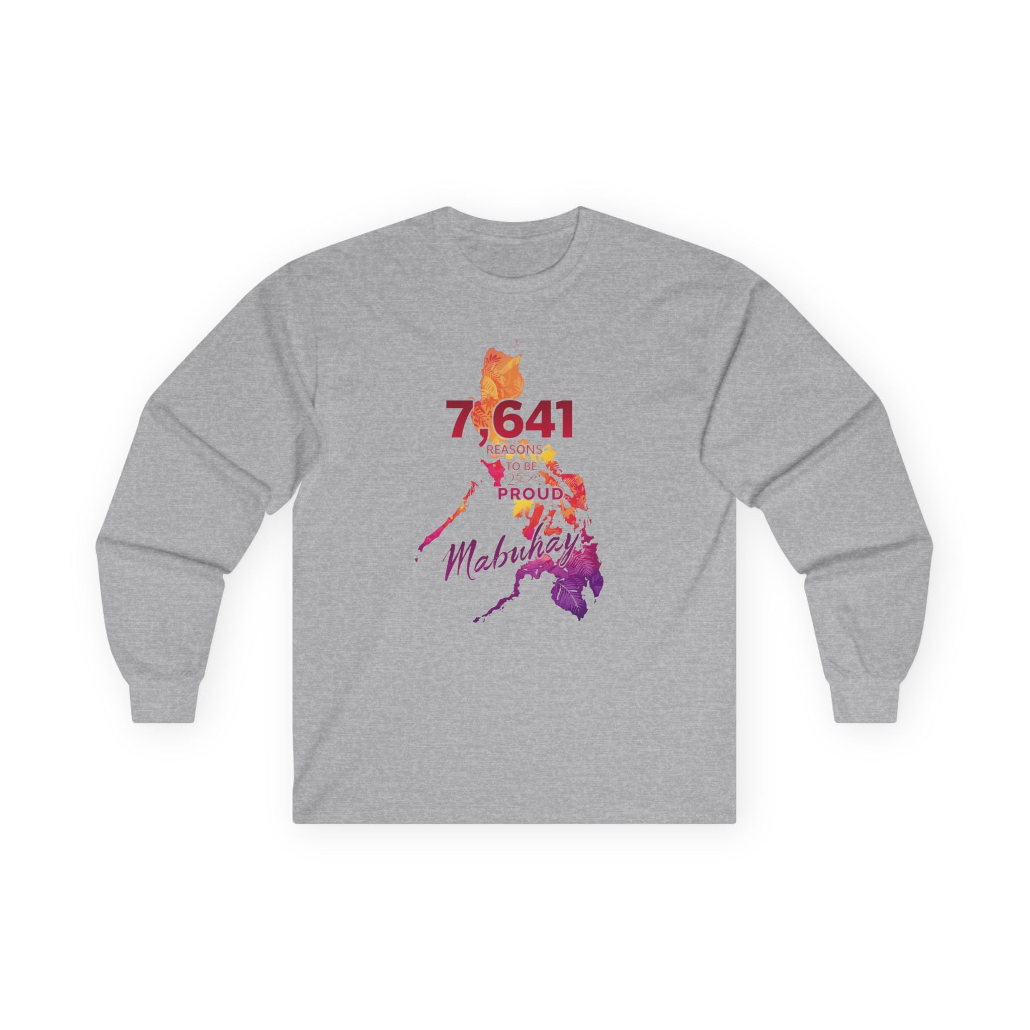 Philippines Map '7,641 Proudly Pinoy' Long Sleeve Tee