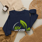 New Creation Sweatshirt – Christian Faith Green Leaf Crewneck